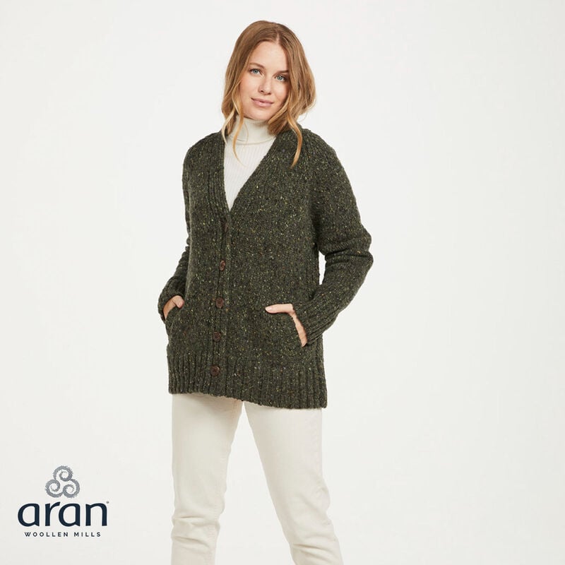 Ladies Donegal Cardigan with Side Pocket